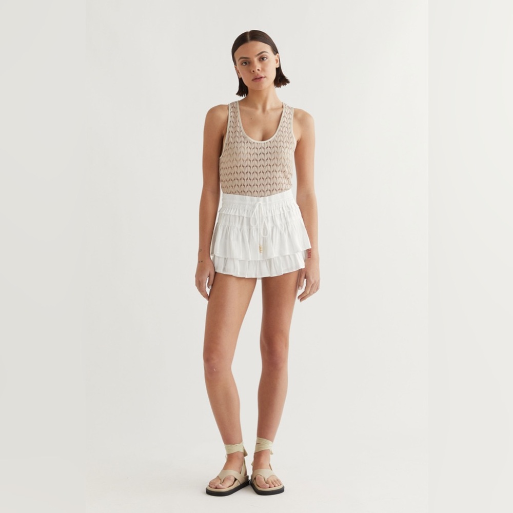 Flannel Printed Frill Mini Skort S93-56